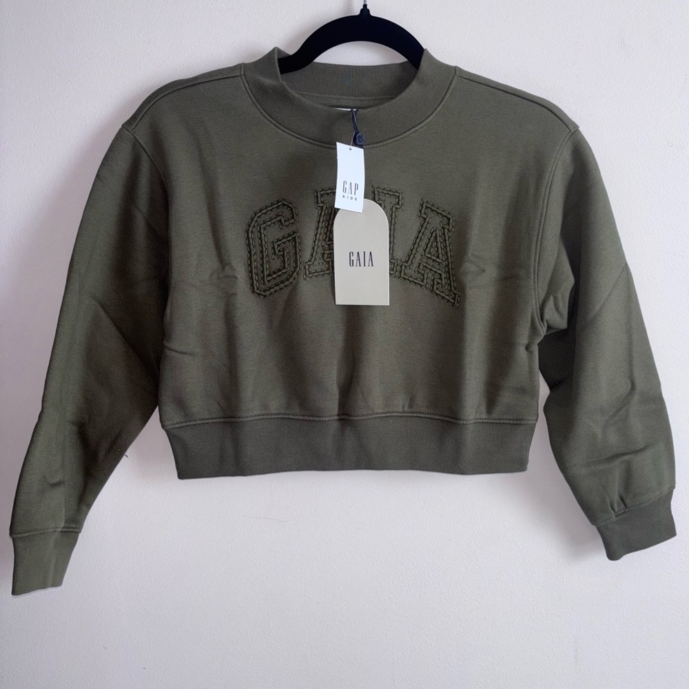 Cult Gaia Green Cropped Sweatshirt